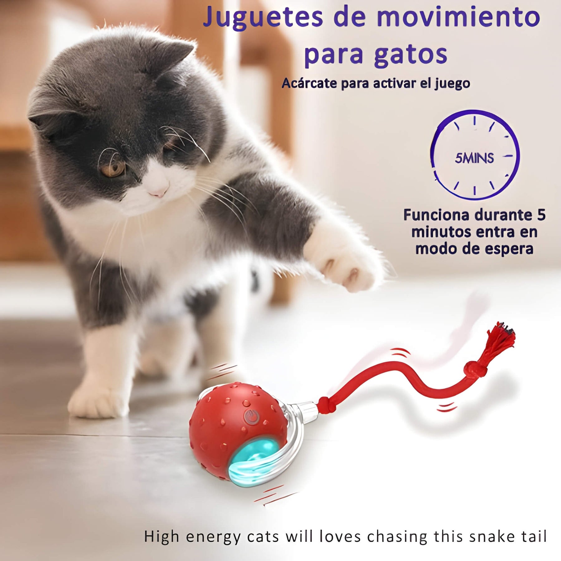 Pelota Divertida para Gatos - Rebote y Persecución